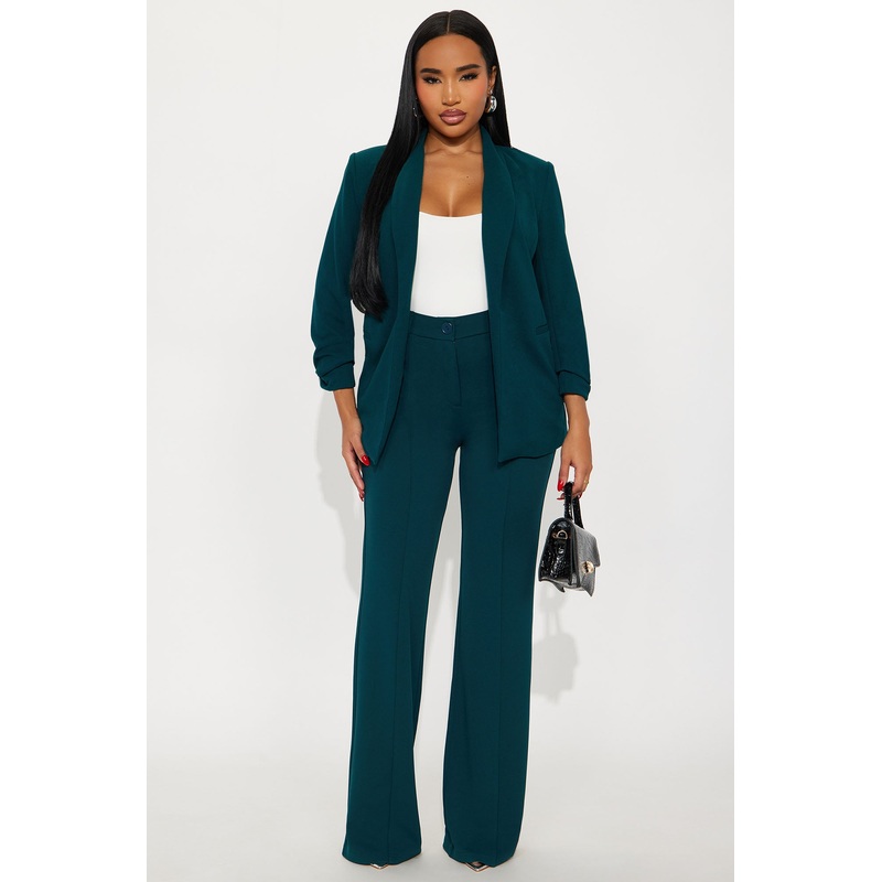Heidi Wide Leg Trouser Pant – Hunter Green