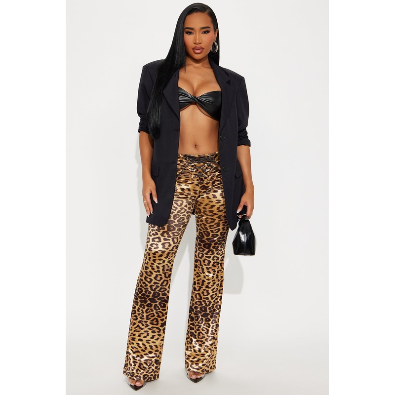 In Your Dreams Satin Leopard Flare Pant – Leopard
