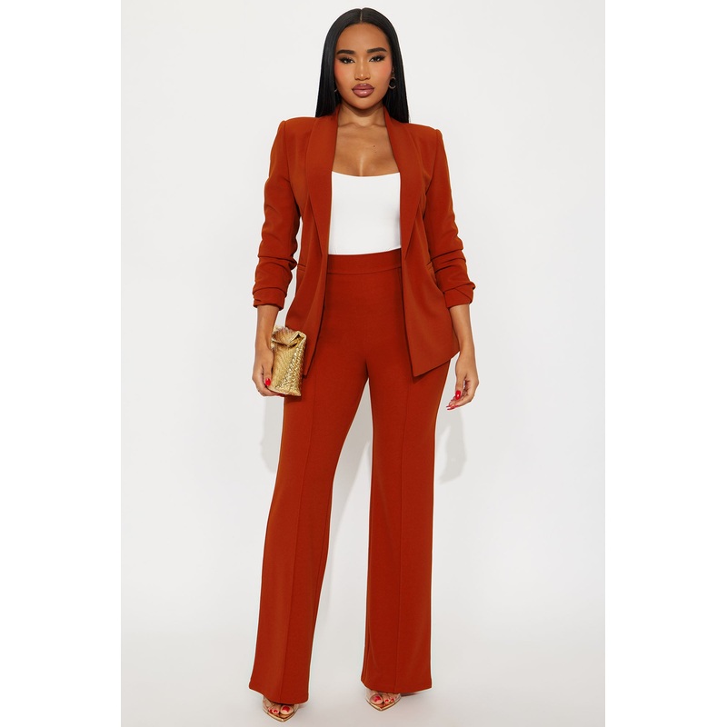 Victoria High Waisted Dress Pants – Rust
