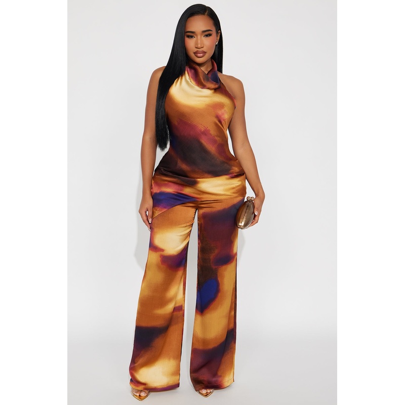 Afterglow Aura Halter Pant Set – Orange/combo