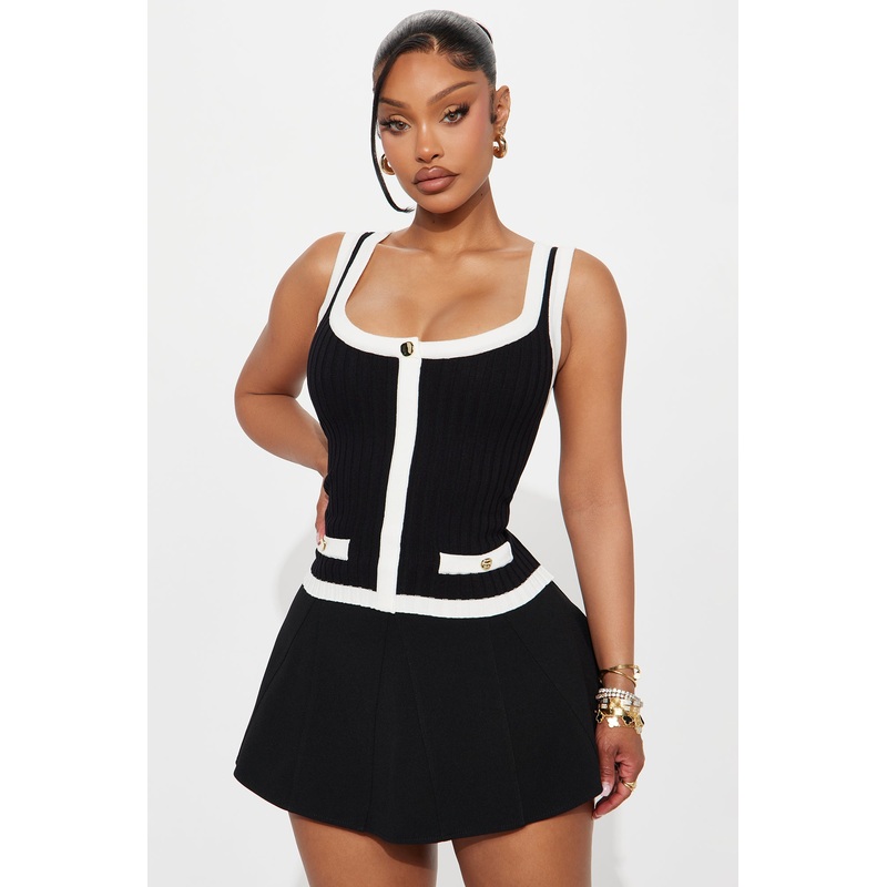 Been Thinking Hardware Tank Top – Black/White