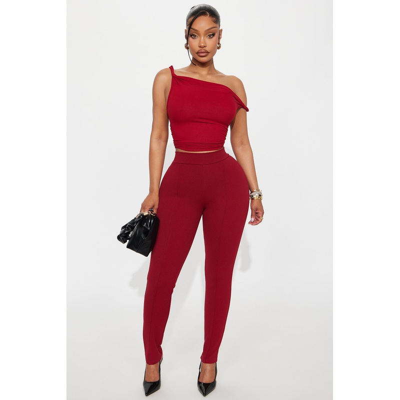Vicky Skinny Pant – Burgundy