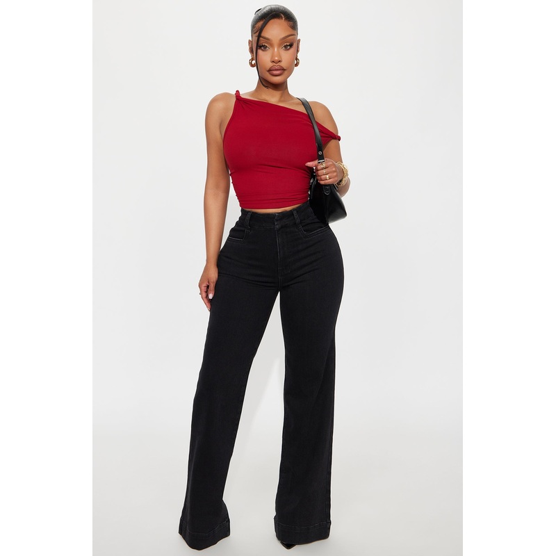 Western Showdown Trouser Flare Jeans – Black Wash