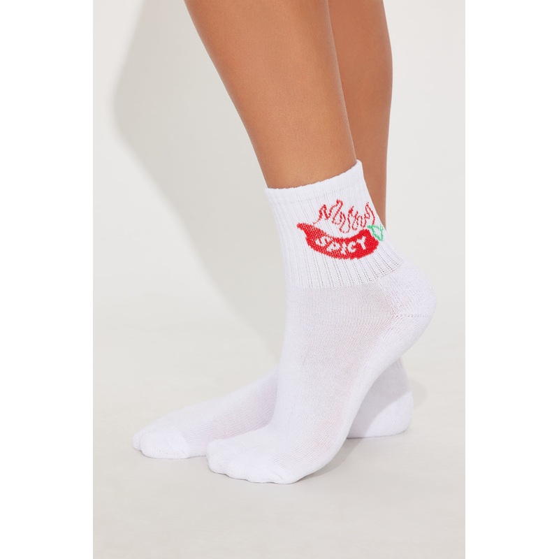 A Bit Spicy Socks – White/combo