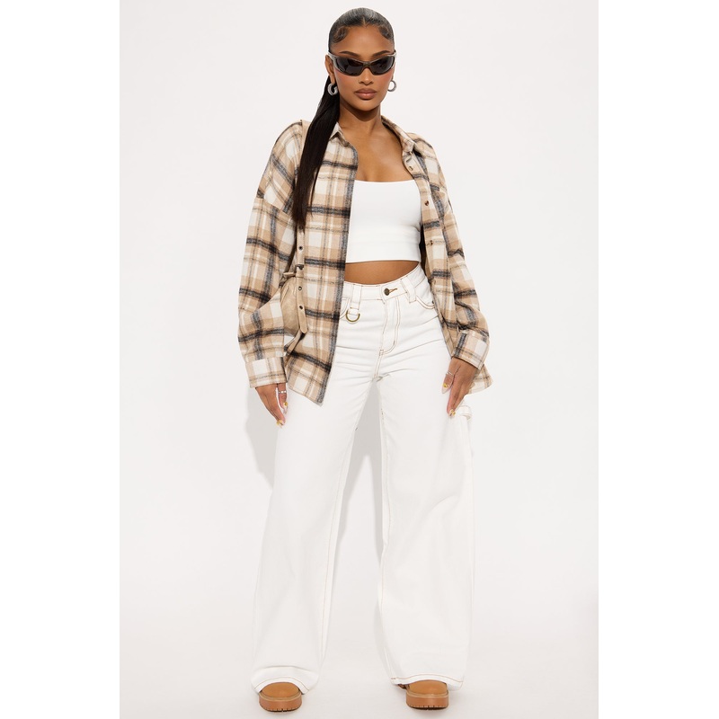Au Naturel Utility Wide Leg Jeans – Off White