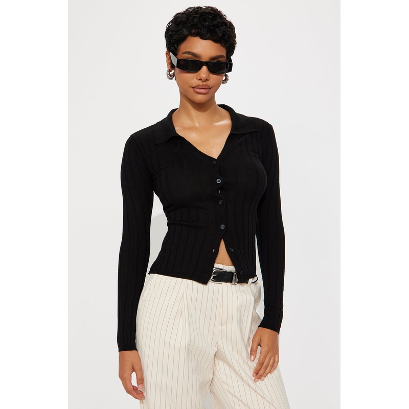 Bring Me Coffee Cardigan – Black