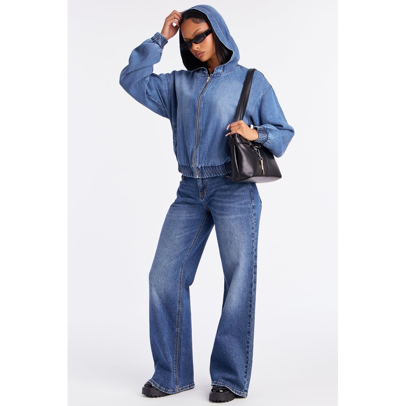 Brunswick Denim Bomber Jacket – Dark Wash