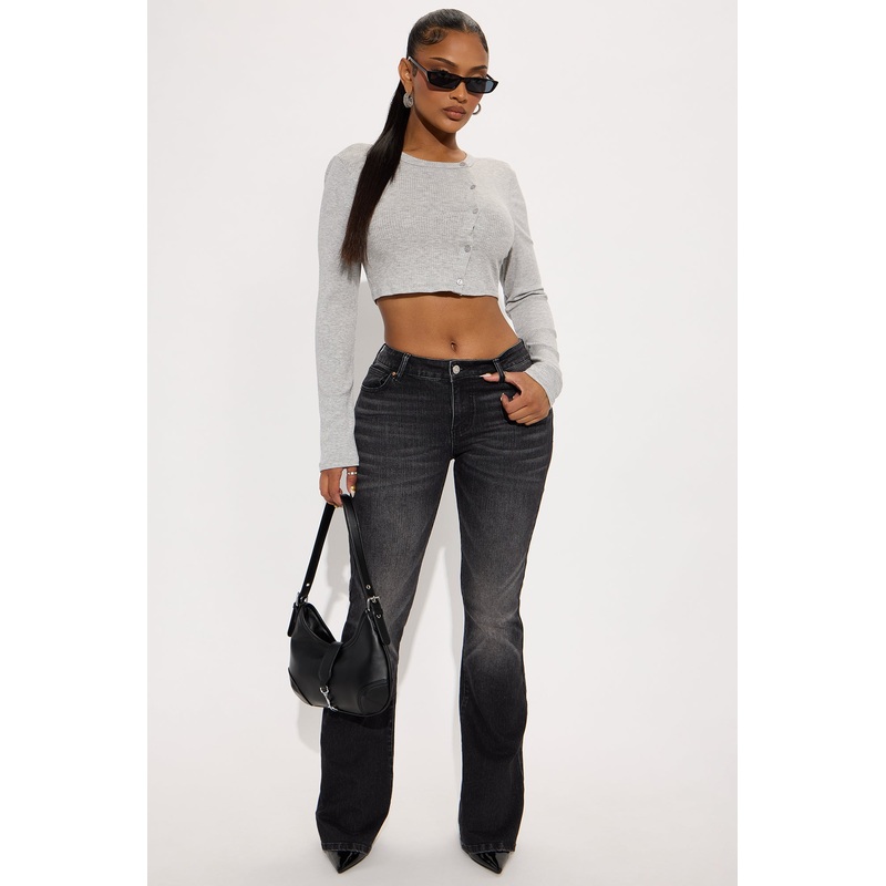 Forever Stretch Low Rise Flare Jeans – Black Wash