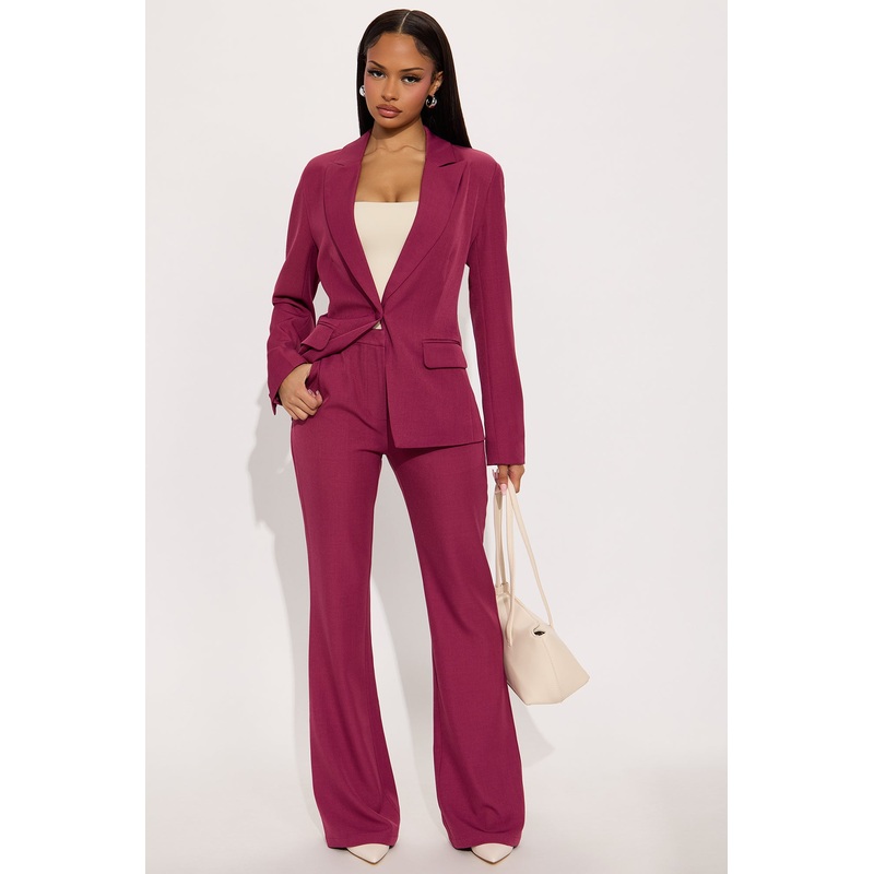 Breaking Even Flare Trouser – Raspberry