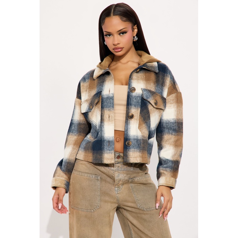 Cabin Comfort Plaid Shacket – Black/combo