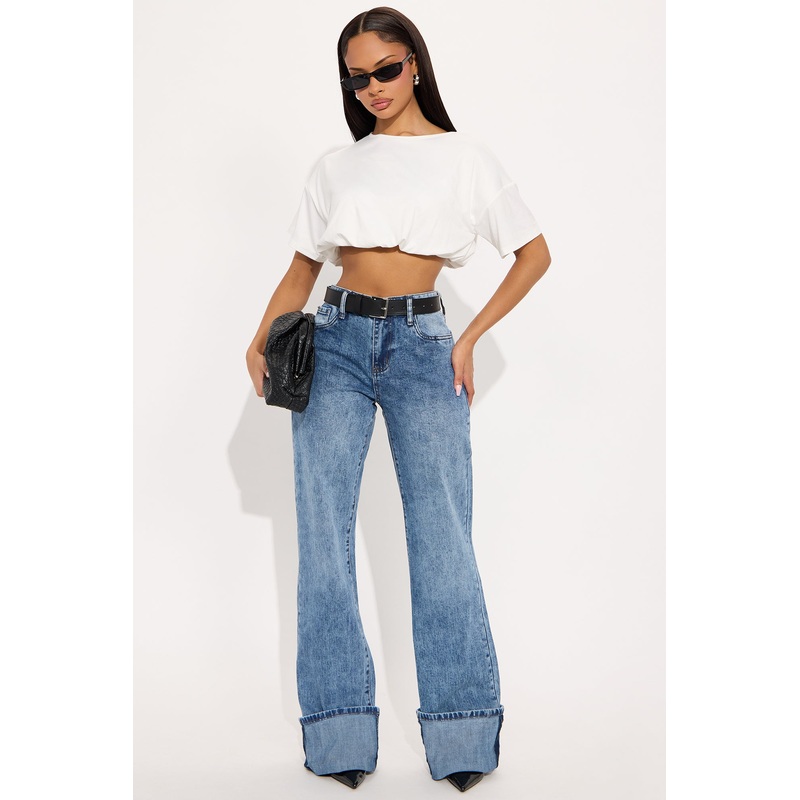 Tall On My Radar Cuffed Straight Leg Jeans – Medium Wash
