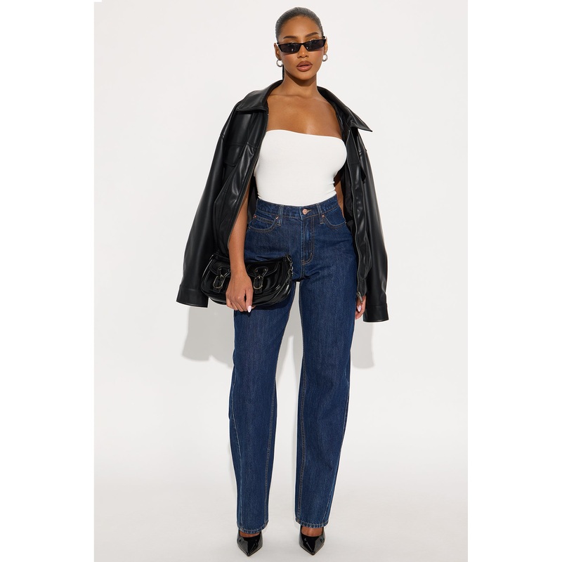 The Classic Slim Barrel Leg Jeans – Dark Wash