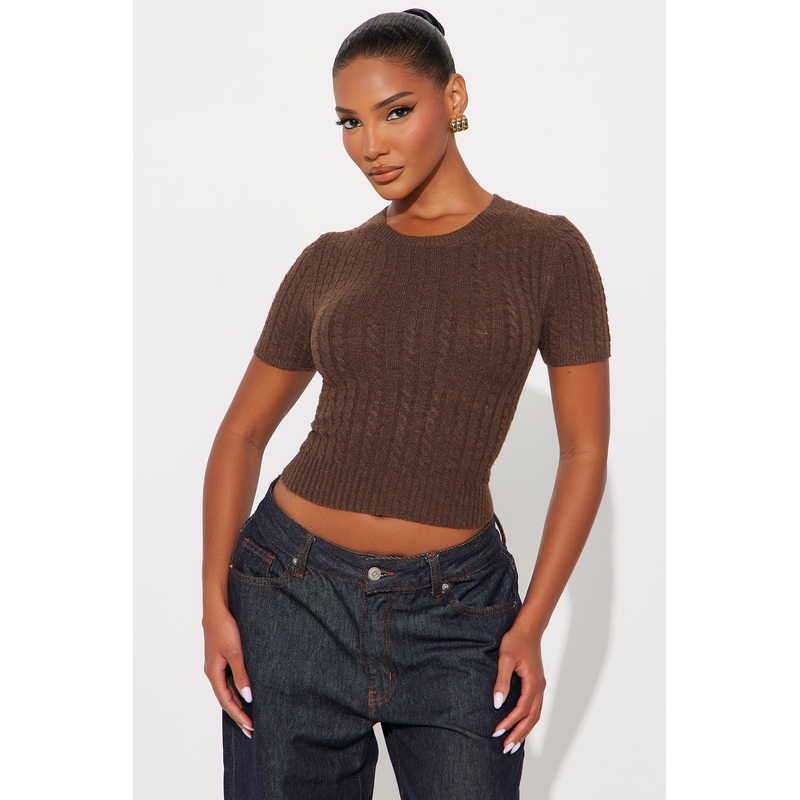 Toasty Plated Pullover Sweater – Chocolate