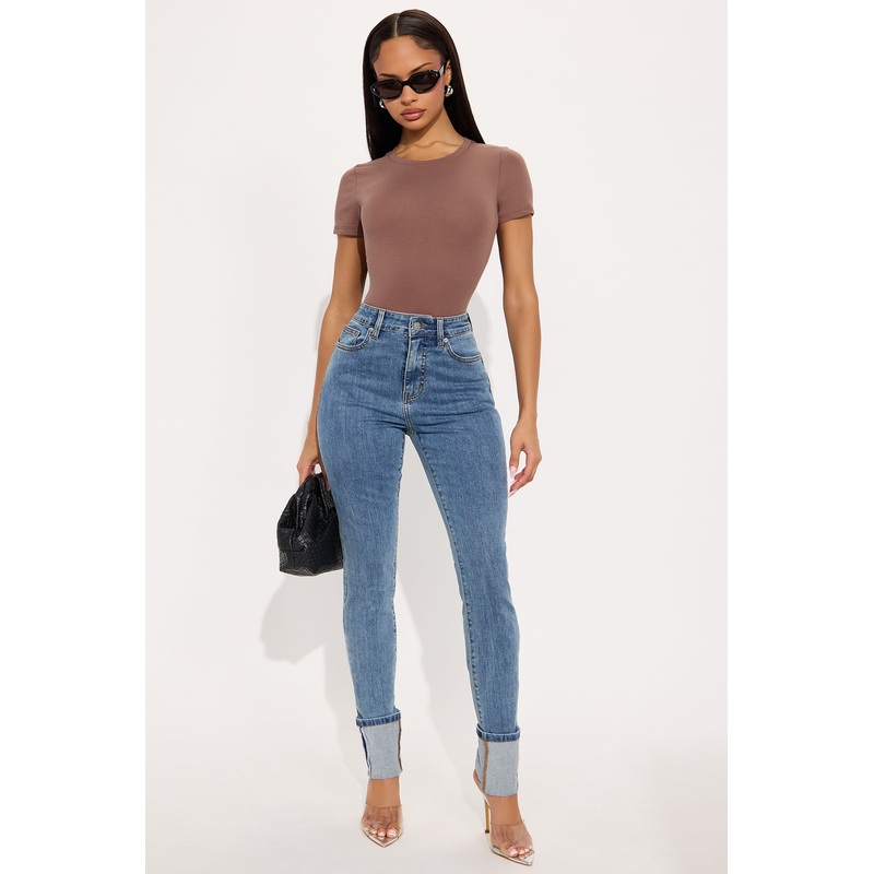 Unforgettable Cuffed Skinny Jeans – Medium Wash