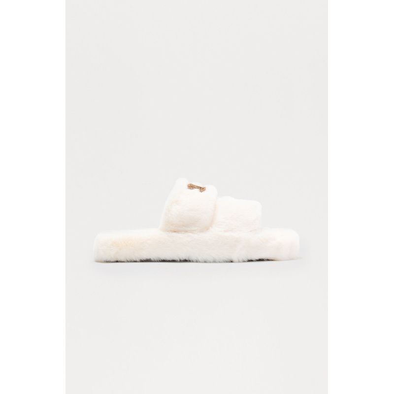 Cappuccino Faux Fur Slippers – Cream