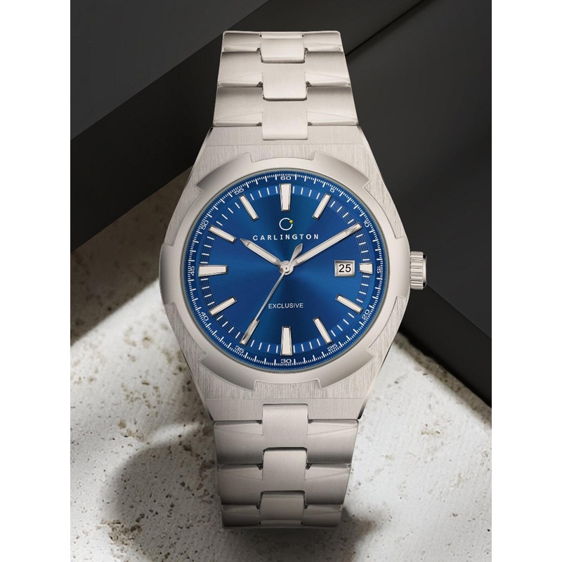 CARLINGTON Men Embellished Bracelet Style Straps Analogue Watch Exclusive 8877