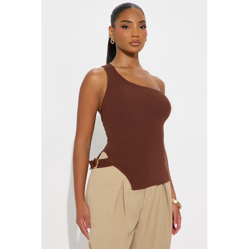 Debbie Hardware Sweater Top – Chocolate