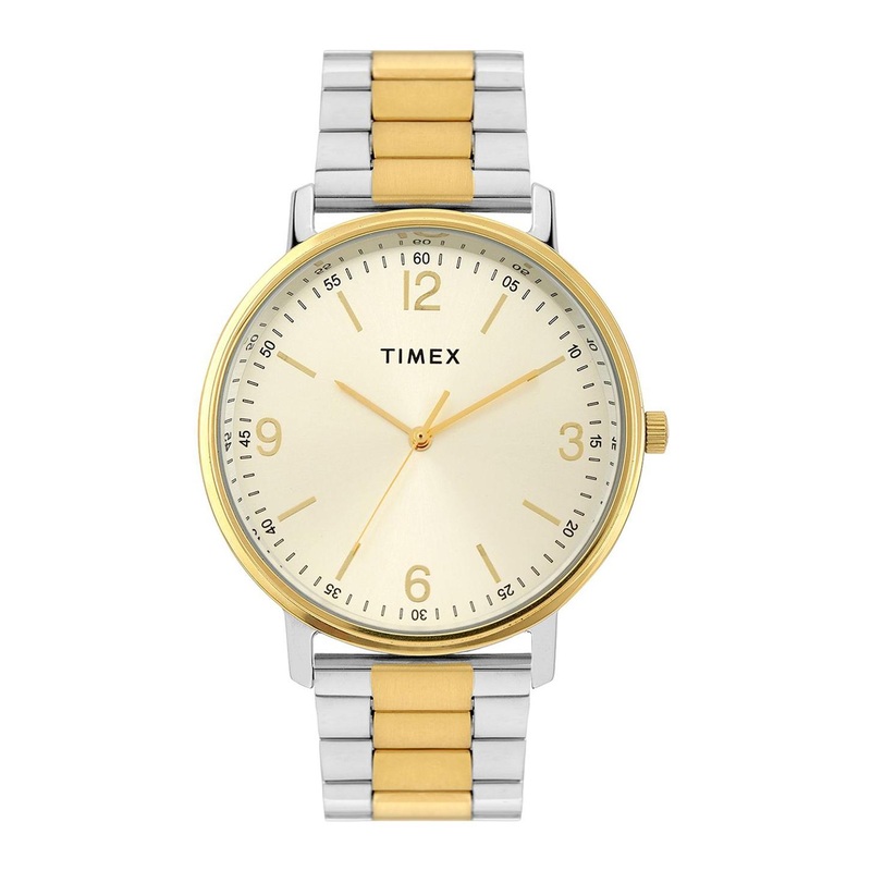 Timex Men Brass Dial & Stainless Steel Straps Analogue Multi Function Watch TW0TG8028