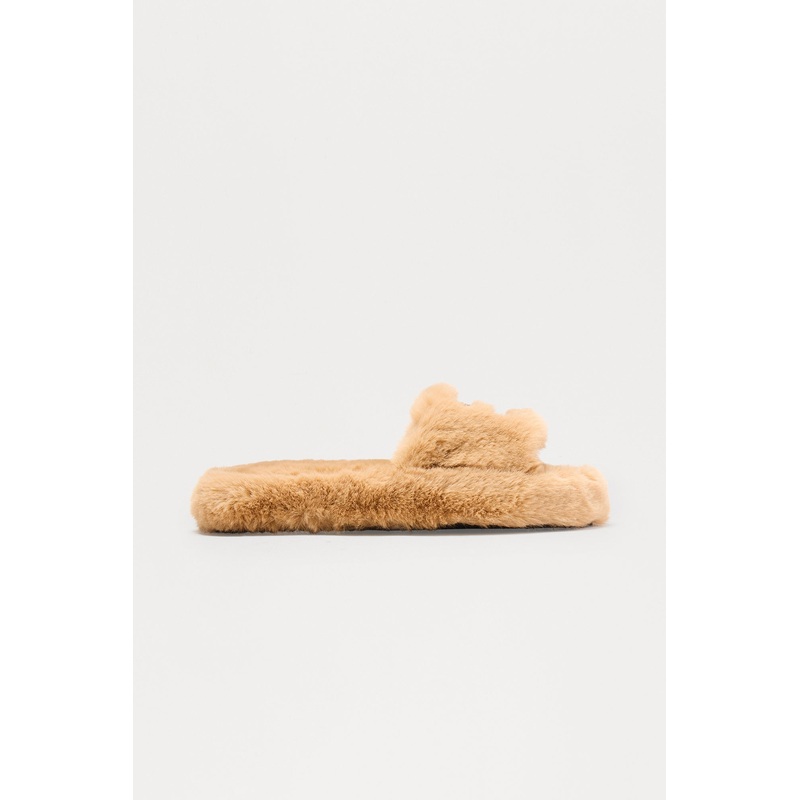 Winda Faux Fur Slippers – Tan