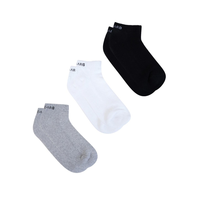 AIR GARB Pack Of 3 Black and White and Grey Color Low Ankle-Length Socks