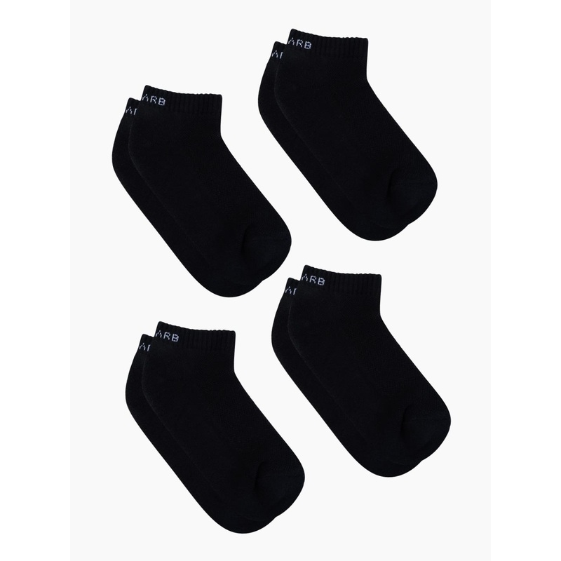 AIR GARB Pack of 4  Black Low Ankle Cushioned Socks