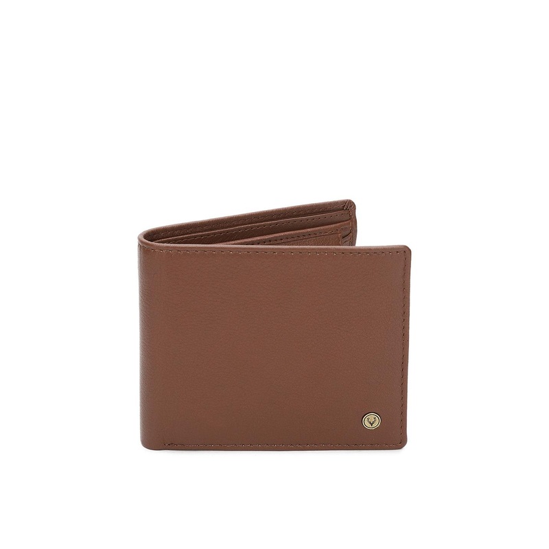 Allen Solly Men Brown Solid Two Fold Leather Wallet