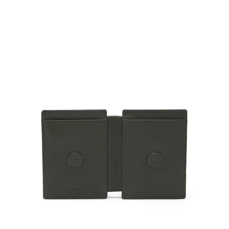 Being Human Men Brand Logo Textured Leather Card Holder