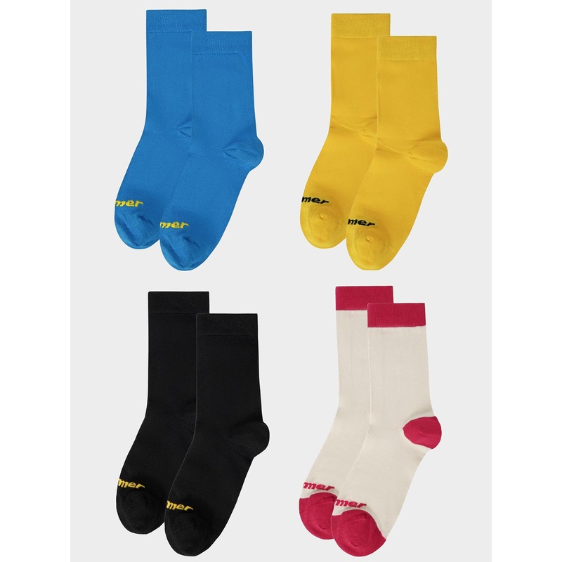 bummer Unisex Pack Of 4 Patterned Calf-Length Socks