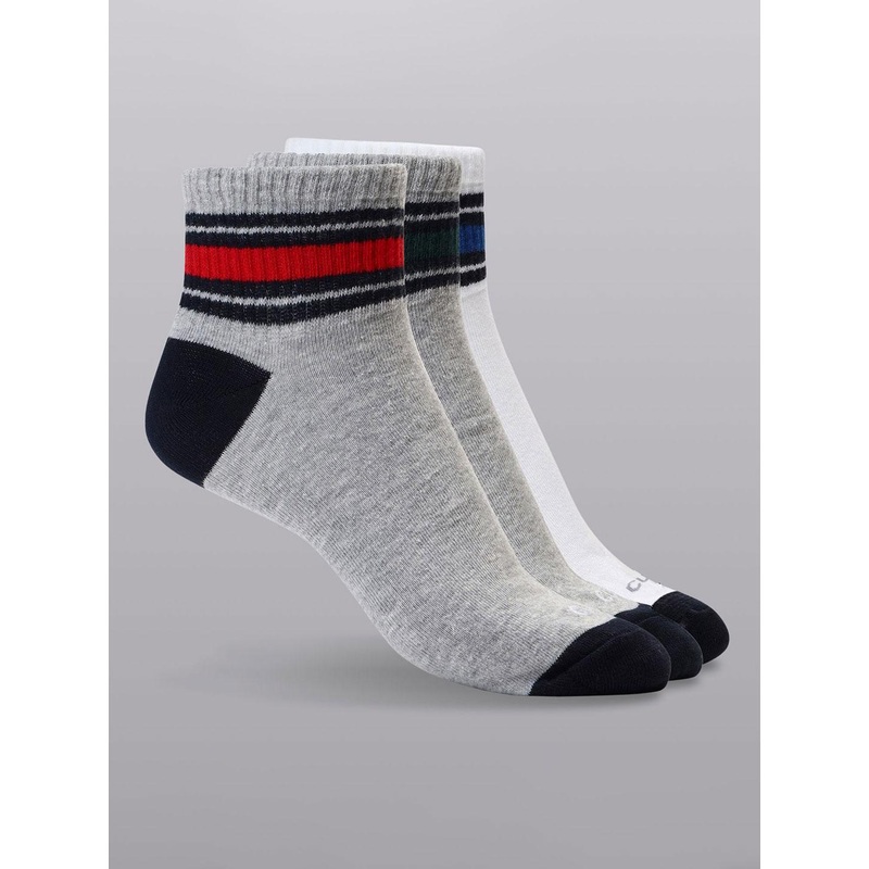CULT Men Pack of 3 Ankle Length Cotton Socks Multi Colour