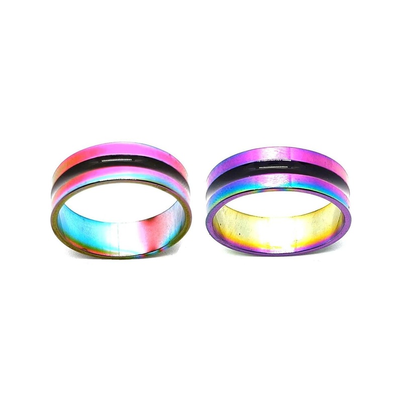 Dynamic Retail Global Set of 2 Rings for Men & Women, Multicolor-Multicolor Alloy Ring ()