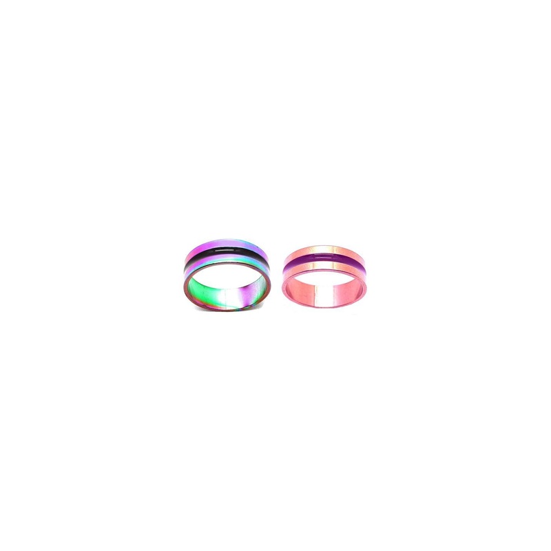 Dynamic Retail Global Set of 2 Rings for Men & Women, Multicolor-Pink Alloy Ring ()