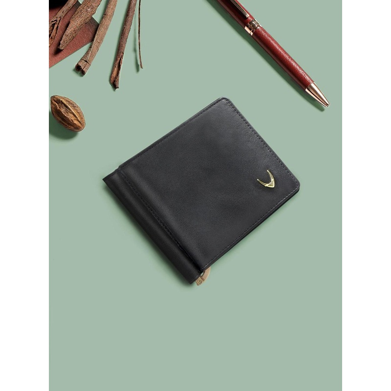 Hidesign Men Black Solid Leather Money Clip
