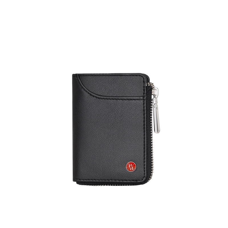 Hornbull Fleming Black RFID Protected Genuine Leather Vertical Debit Credit Card Holder