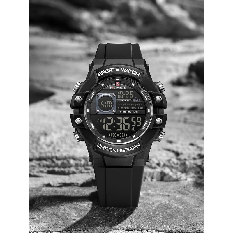 Naviforce Men Dial & Straps Digital Chronograph Watch NF6102 B-W-B
