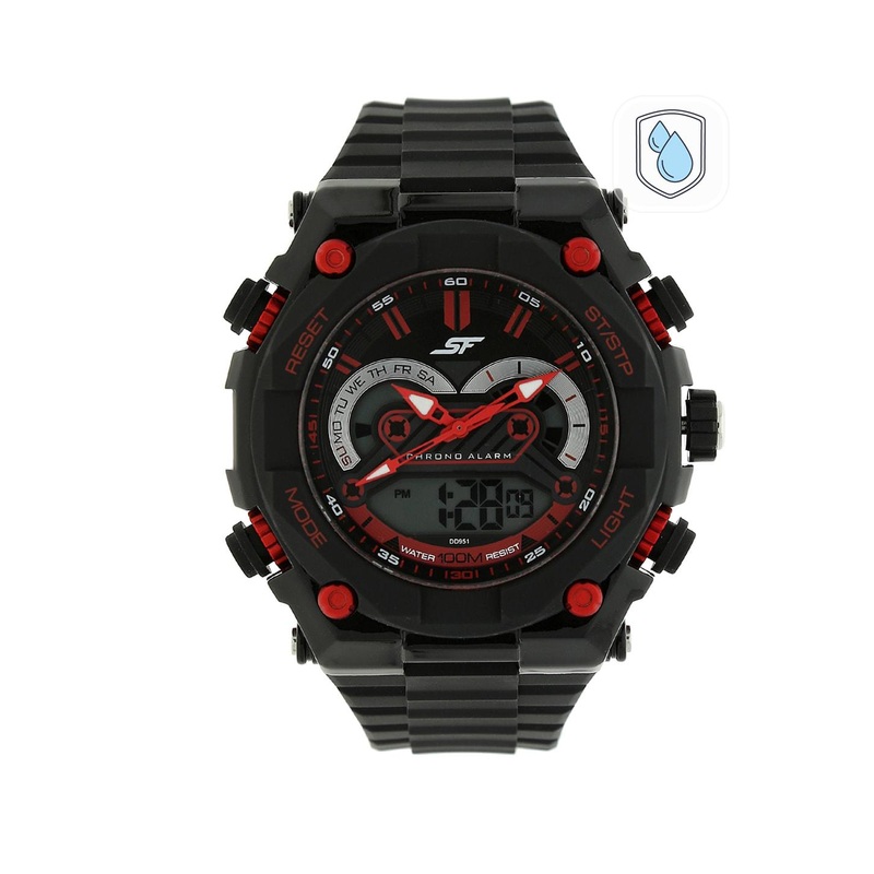 Sonata Men Black Analogue Watch NK77030PP01