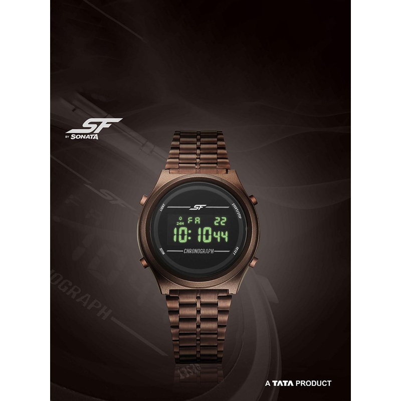 Sonata SF Cirqle Quartz Round Dial Men’s Digital Watch – 77162PM05W