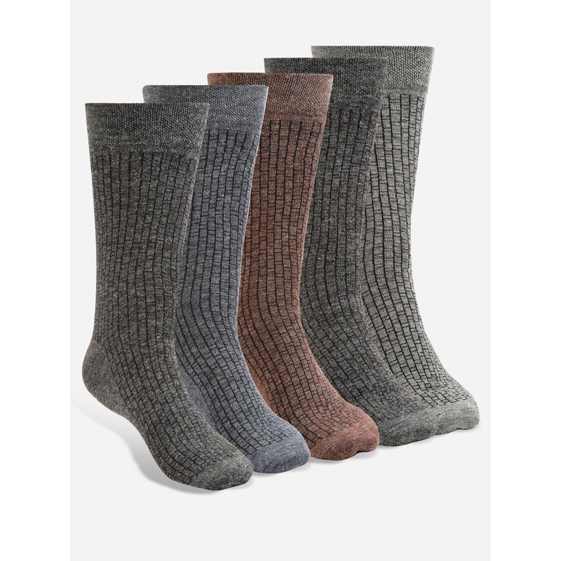 Texlon Pack Of 5 Patterned Calf-Length Socks