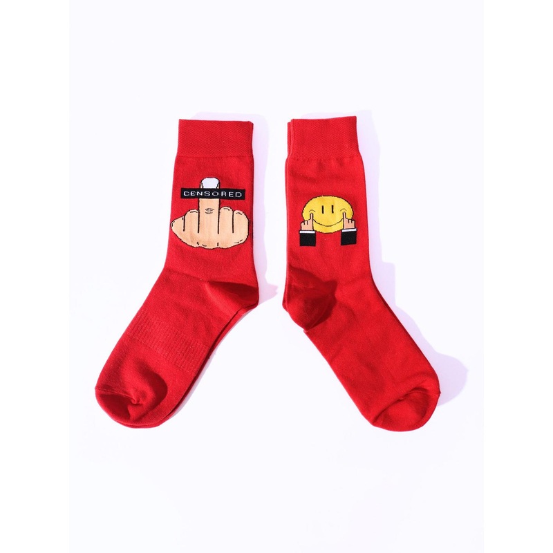 Thela Gaadi Unisex Pack Of 2 Patterned Calf Length Socks