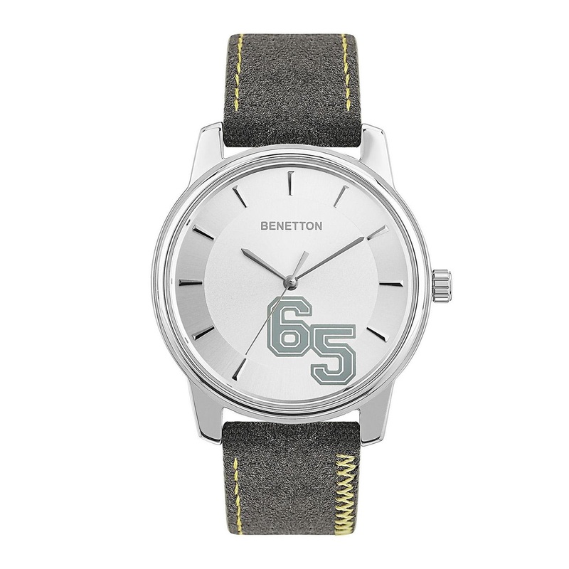 United Colors of Benetton Men Brass Printed Dial & Leather Straps Analogue Watch UWUCG2002