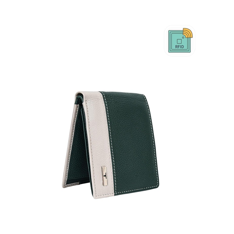URBAN FOREST Men Colourblocked Leather Two Fold Wallet With RFID