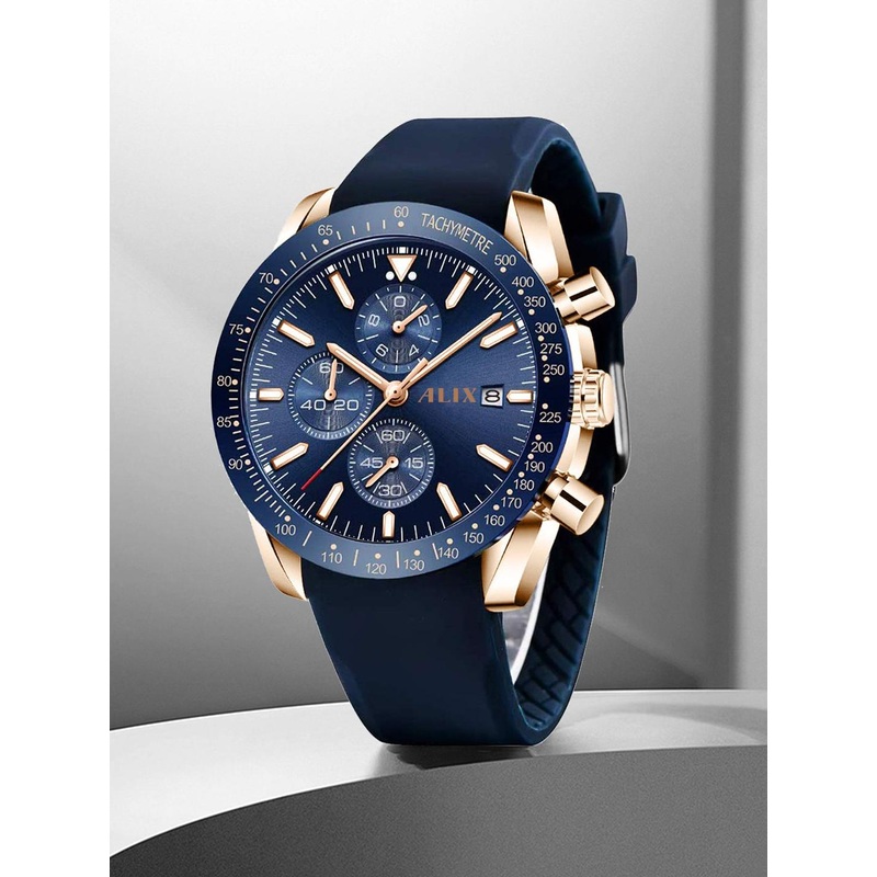 ALIX Men Brass Dial & Straps Analogue Chronograph Watch AL3014T RGBEBE