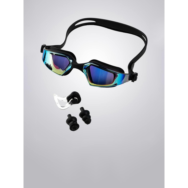 BOLDFIT Unisex Adjustable Straps & Ear Nose Plug Swimming Fish Goggles