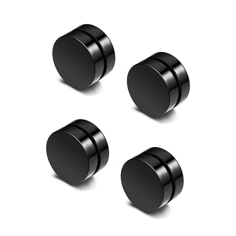Inites Unisex Set Of 2 Stainless Steel Double Sided Circular Studs