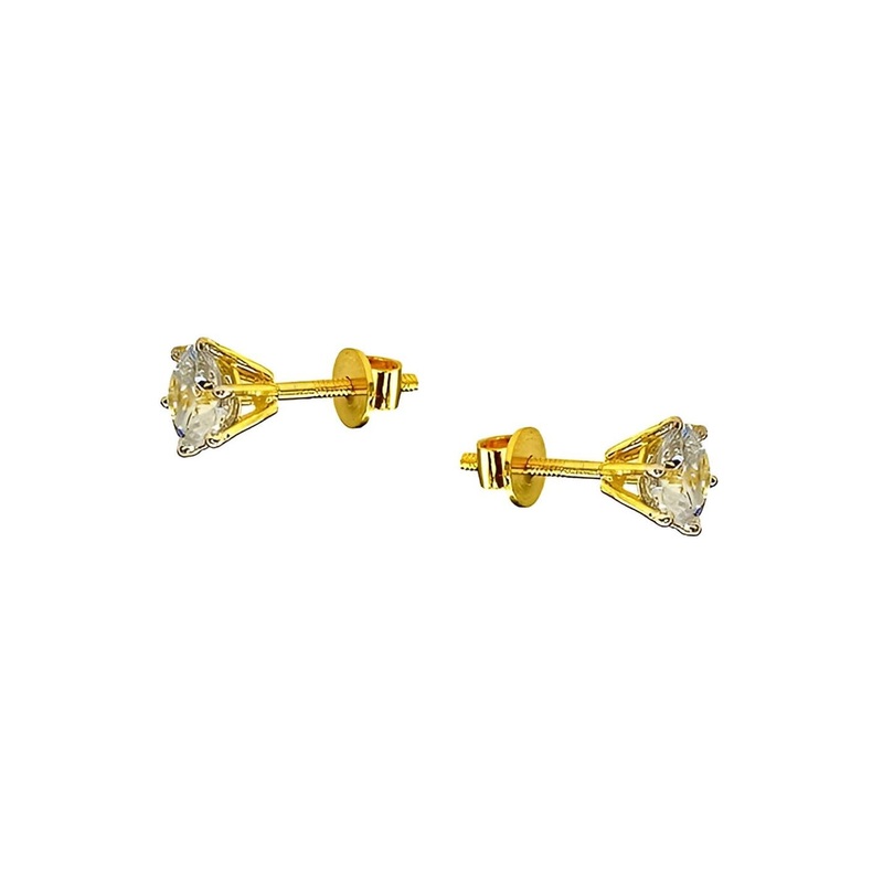 KARISHMA KREATIONS Gold-Plated CZ-Studded Contemporary Studs Earrings