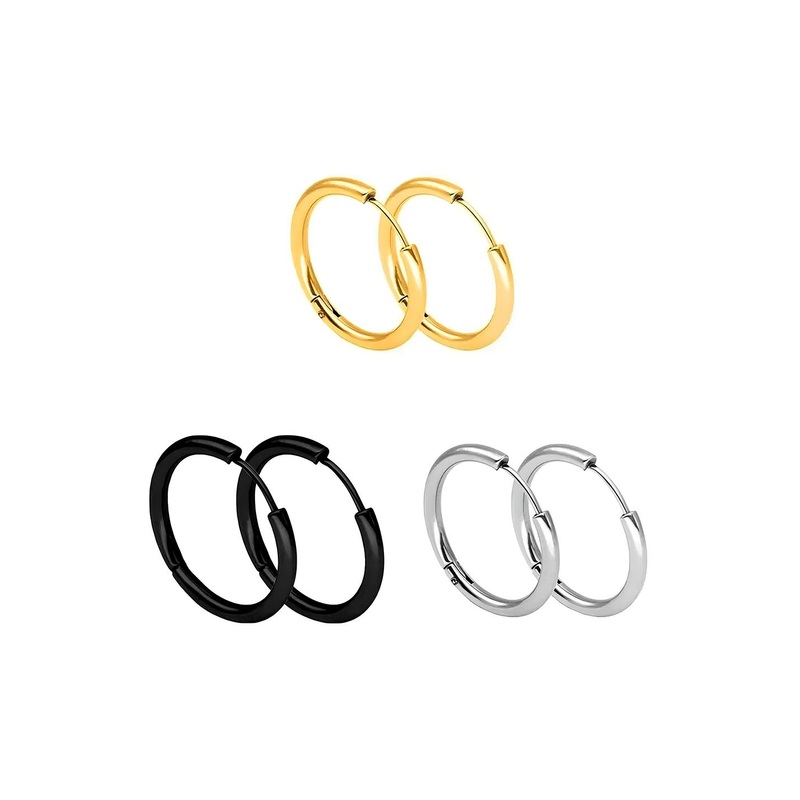 KARISHMA KREATIONS Set Of 3 Contemporary Hoop Earrings