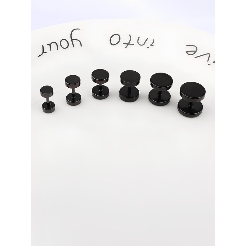 KARISHMA KREATIONS Set Of 6 Stainless Steel Circular Stud Earrings