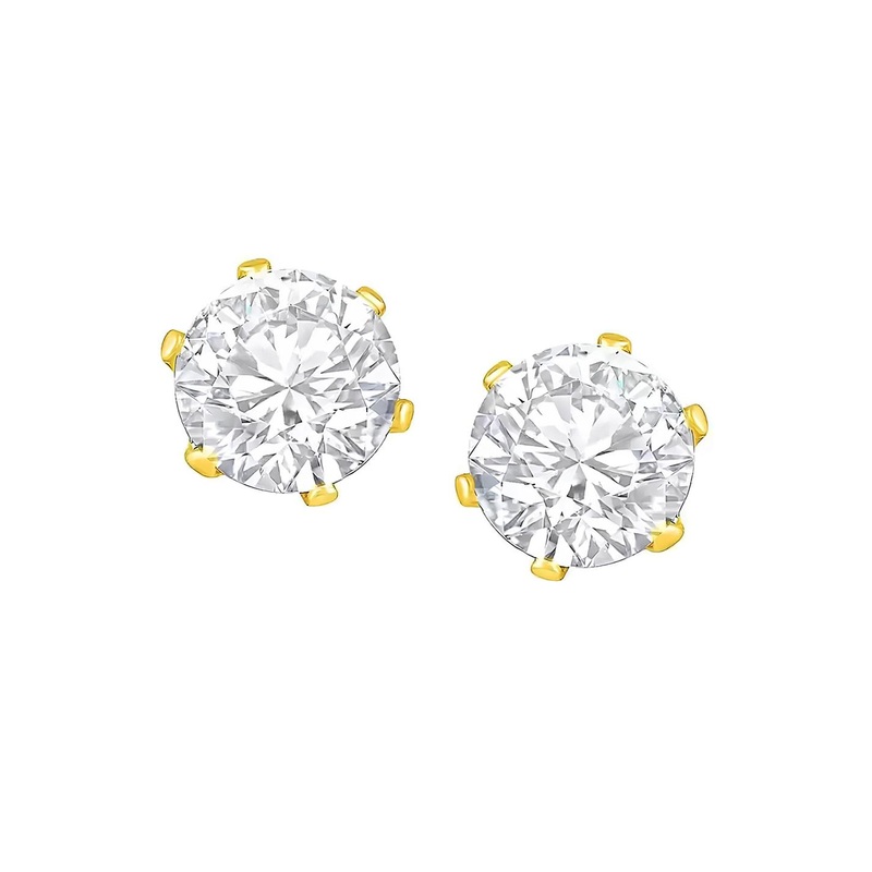KARISHMA KREATIONS Unisex Gold-Plated Contemporary Stainless Steel Studs Earrings