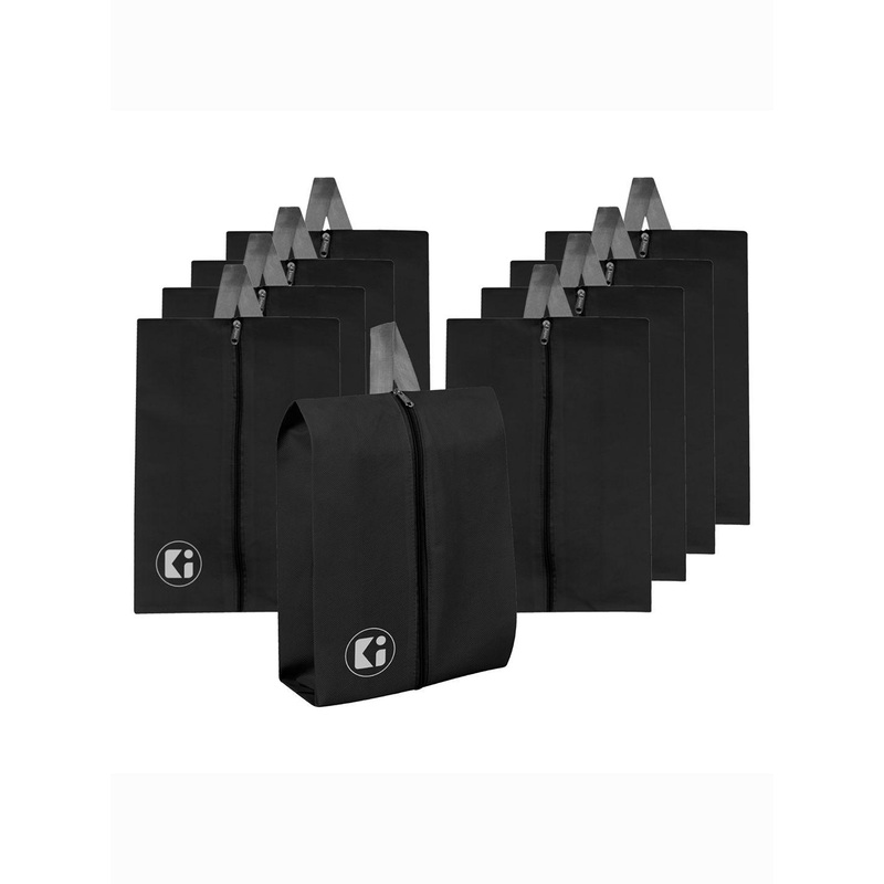 Kuber Industries Black 9 Pieces Water Proof Shoe Bags