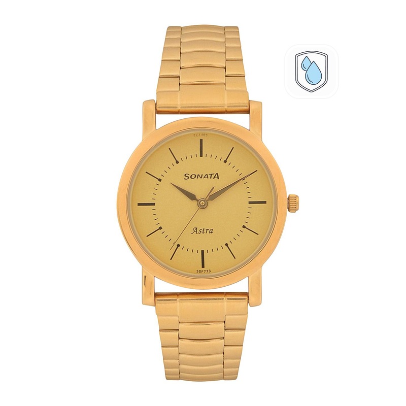 Sonata Men Gold-Toned Analogue Watch 77049YM01C 77049YM01C
