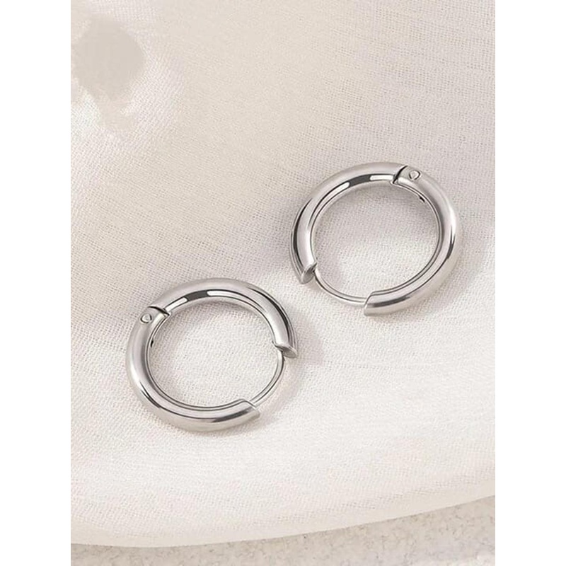 VIEN Set Of 2 Gold-Plated Contemporary Hoop Earrings